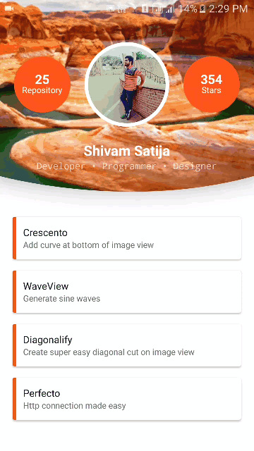 android模仿360手机助手头部曲线效果